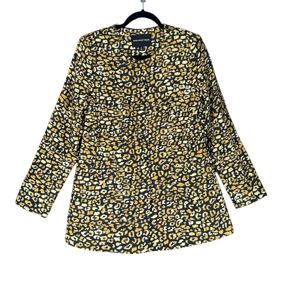 Who What Wear Women's Small Animal Print Long Jacket Mob Wife Office Career